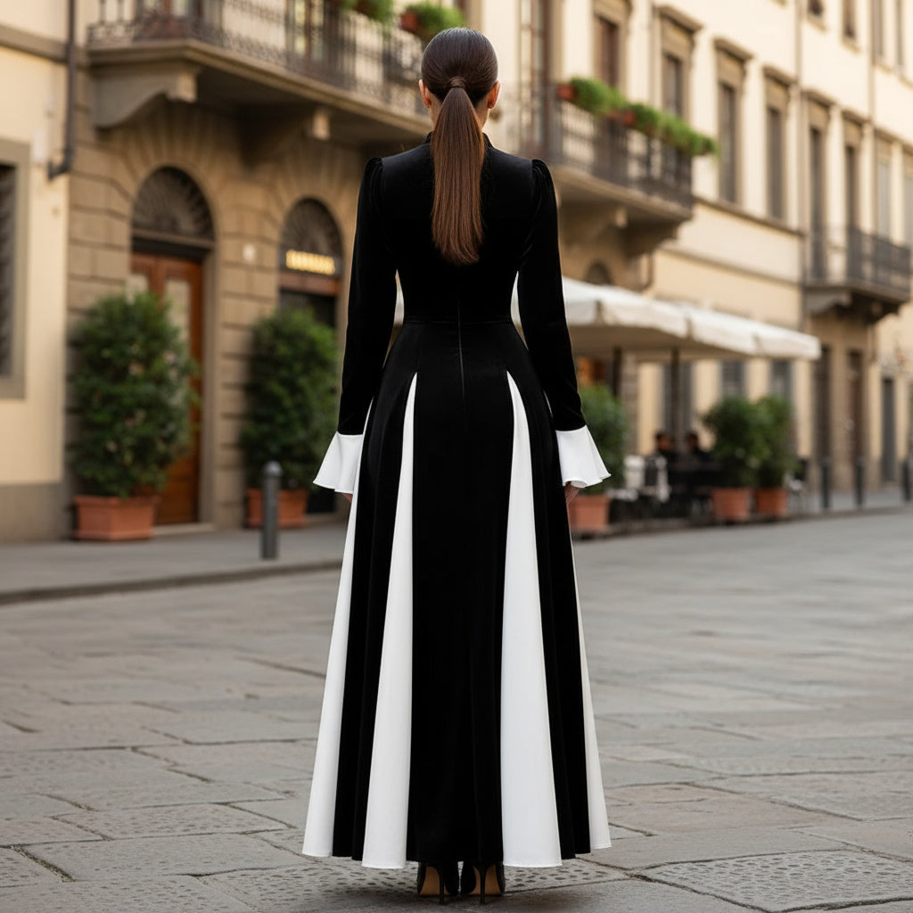 Dina™ | Abito lungo bicolore elegante