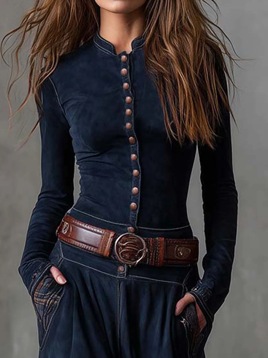 Azucena | Vestito maxi in suede con cintura